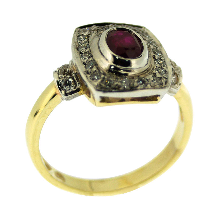 9ct ruby and diamond ring